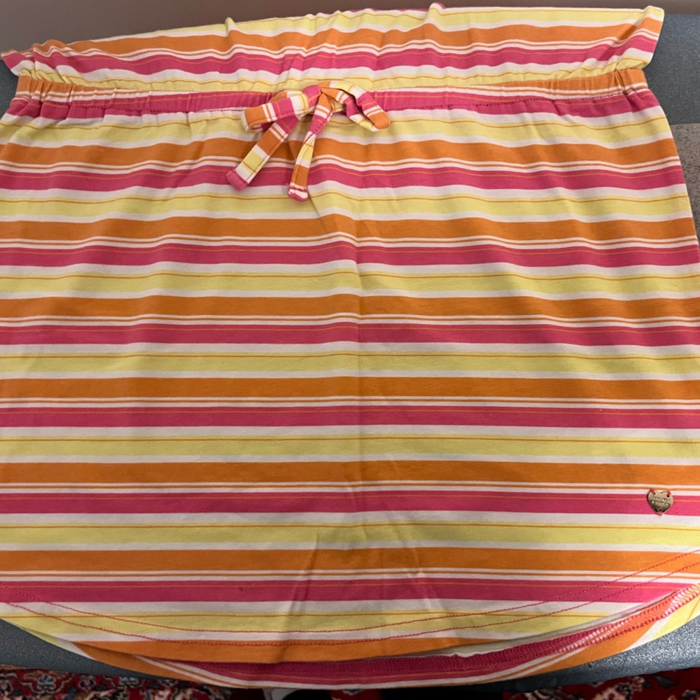Juicy Couture Pink and Orange Yellow Striped Tee Shirt Dress Size 12 - Picture 3 of 12